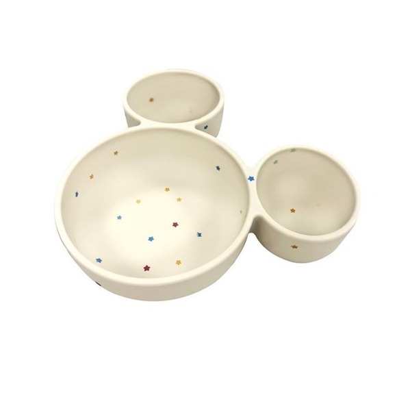 Disney Mickey Mouse Kids Silicone Bowl Mickey Shaped Snack Plate Divided Plate - Picture 6 of 6